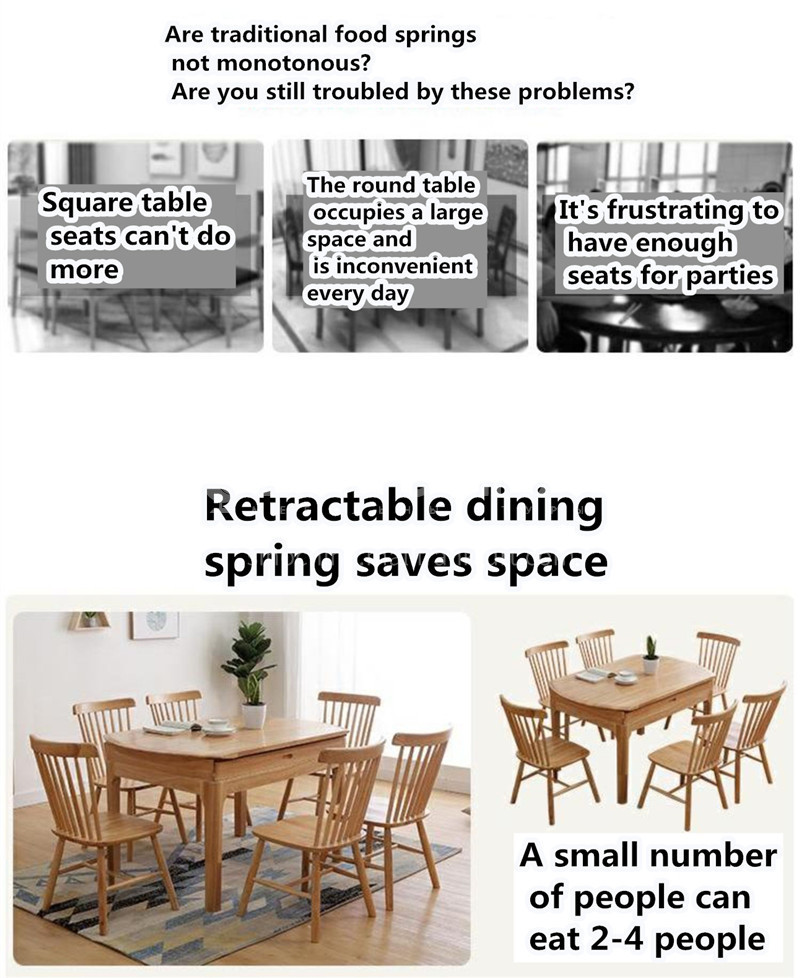 Xdd 2209 Nordic Solid Wood Folding Dining Table And Chair Telescopic Function Simple Home Xdd 2209 Nordic Solid Wood Folding, What Size Round Table Will Seat 100